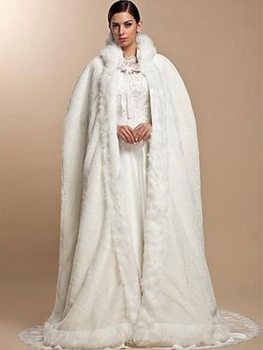 Cappotto in pelliccia sintetica bianca con cappuccio Cappotto in pelliccia sintetica da donna - milanoo.com - Modalova