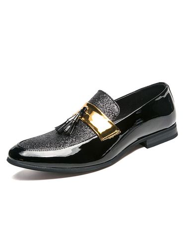 Mocassini in argento con paillettes e scarpe con tacco a punta - milanoo.com - Modalova