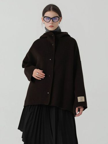 Cappotto di lana da donna Cappotto invernale caldo con cappuccio color cammello - milanoo.com - Modalova