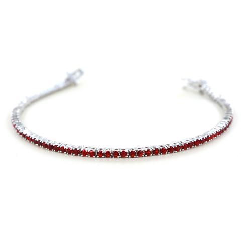 Bracciale tennis in argento e zirconi rossi 18 cm - 2.30 mm - cappagli charme - Modalova