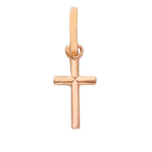 Ciondolo croce piccola in oro rosa con collana - cappagli gioielli - Modalova