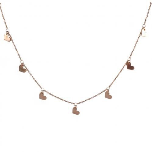 Collana in oro rosa con charms cuore - cappagli gioielli - Modalova