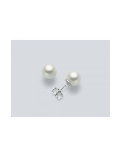 Orecchini oro bianco 9kt e perle PPN665BMX Bianco - Miluna - Modalova