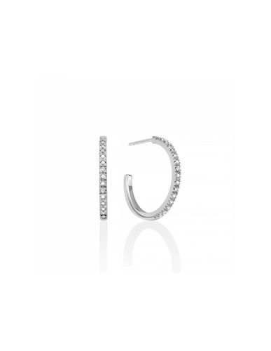 Orecchini Cerchio in argento 925 e diamanti ERD2645 - Miluna - Modalova