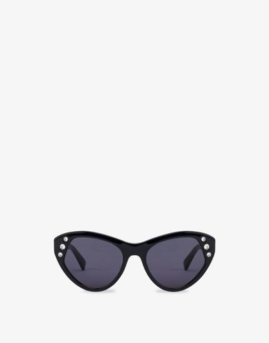Occhiali Da Sole Cat-eye Con Strass - Moschino - Modalova