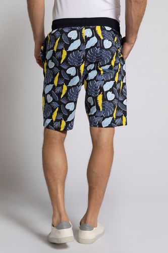 Pantaloncini in felpa con cintura elastica e stampa di foglie, Regular Fit, Uomo, , Taglia: 4XL, Cotone/Poliestere - JP1880 - Modalova