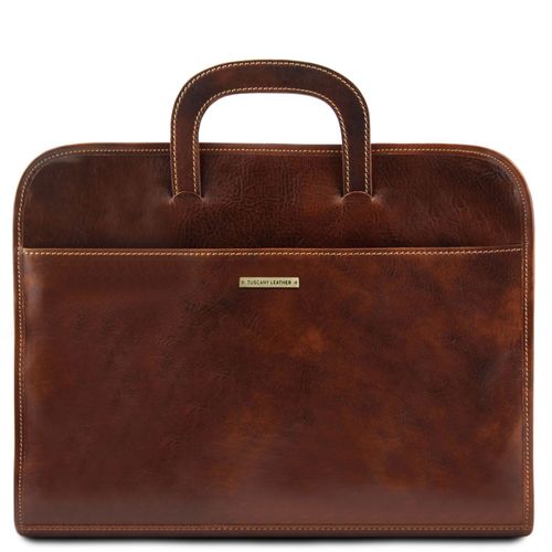 Cartella portadocumenti in pelle - Tuscany Leather - Modalova
