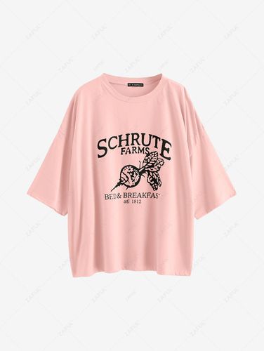 T-Shirt a Tunica Asimmetrica con Grafica di Lettere - ZAFUL - Modalova