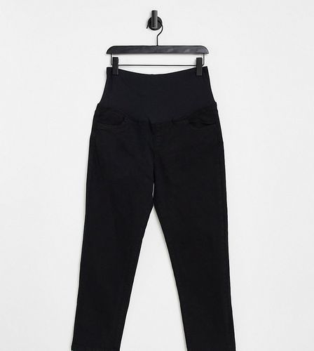 Cotton: On Maternity - Mom jeans elasticizzati neri con fascia sopra al pancione - Cotton:On Maternity - Modalova