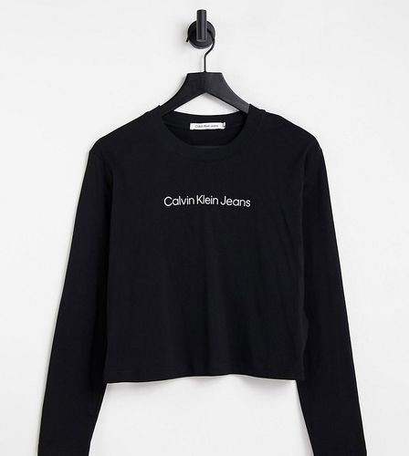 Maglietta a maniche lunghe nera con logo classico - Calvin Klein Jeans Plus - Modalova