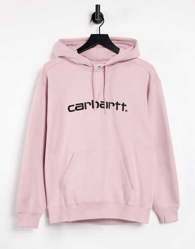 Felpa con cappuccio oversize rosa con logo - Carhartt WIP - Modalova