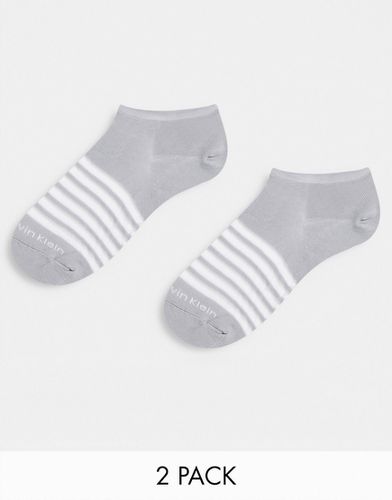 CK - Luna - Confezione da 2 paia di calzini sportivi grigi a righe-Bianco - Calvin Klein - Modalova