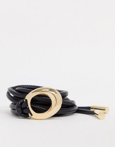 Cintura annodata nera con bordo oro - Accessorize - Modalova