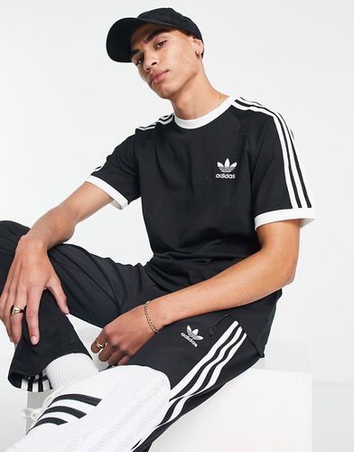 Adicolor - T-shirt nera con tre strisce-Nero - adidas Originals - Modalova