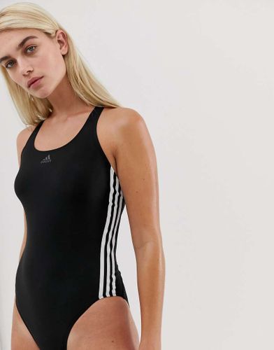 Adidas - Costume da bagno nero con 3 strisce - adidas performance - Modalova