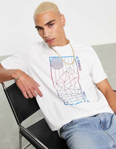 Adidas - Terrex - T-shirt bianca con grafica di mappa-Bianco - adidas performance - Modalova