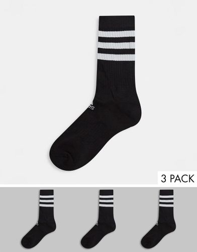 Adidas - Training - Confezione da 3 paia di calzini neri con 3 strisce-Nero - adidas performance - Modalova