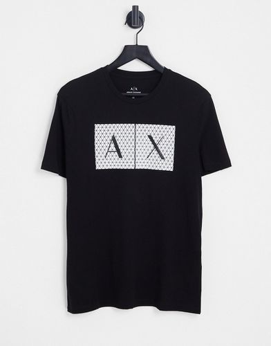 T-shirt nera con scritta del logo-Nero - Armani Exchange - Modalova