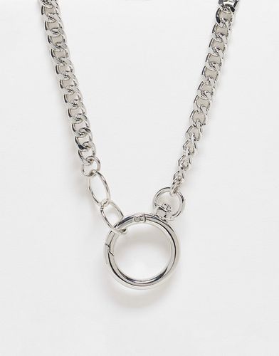 Collana corta argento con anello - ASOS DESIGN - Modalova