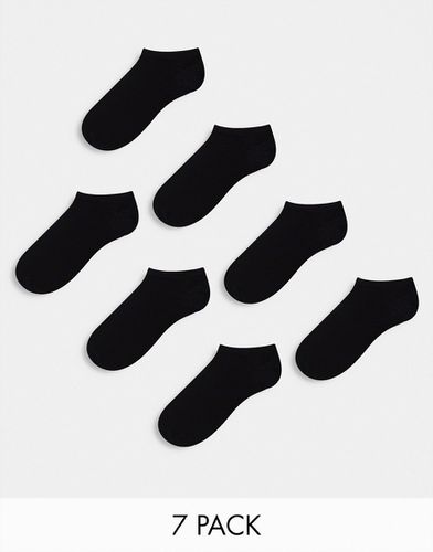 Confezione da 7 paia di calzini sportivi neri-Nero - ASOS DESIGN - Modalova