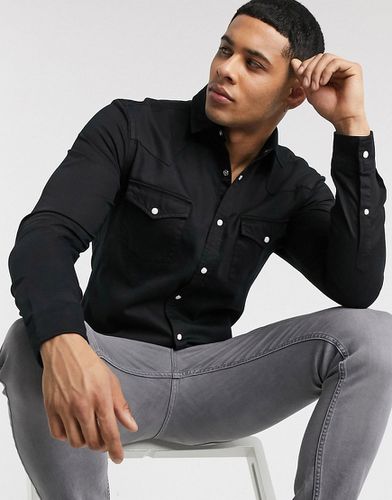 Camicia di jeans skinny nera stile western - ASOS DESIGN - Modalova