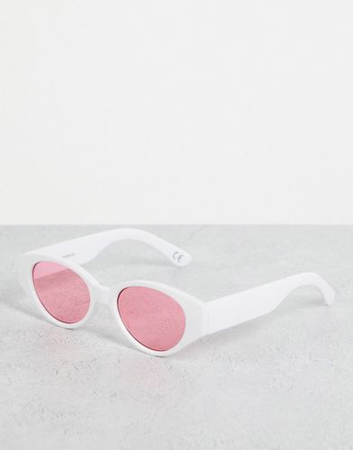 Occhiali da sole ovali rétro bianchi con lenti rosa - WHITE-Bianco - ASOS DESIGN - Modalova