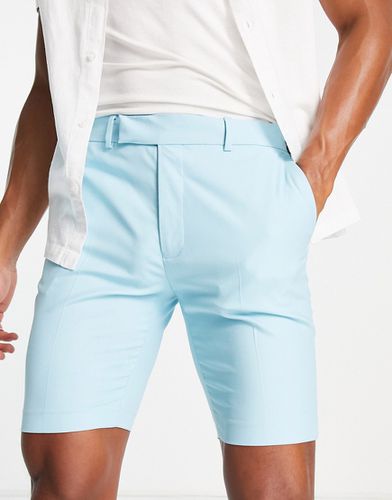 Pantaloncini eleganti slim azzurri-Blu - ASOS DESIGN - Modalova