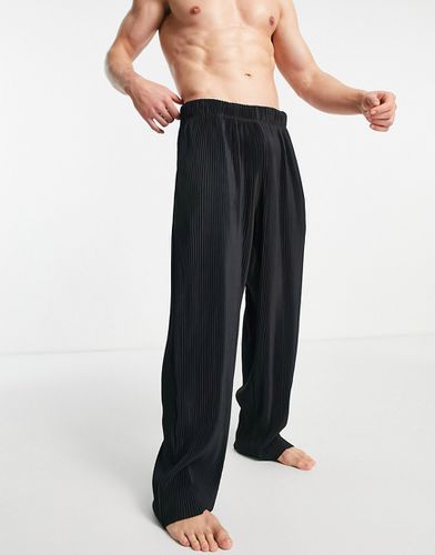 Pantaloni del pigiama neri plissé - ASOS DESIGN - Modalova