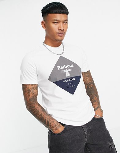 T-shirt con logo a rombo bianca - Barbour Beacon - Modalova