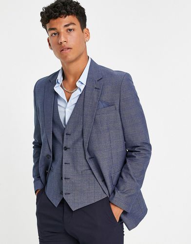 Burton - Giacca slim fit da abito blu medio a quadri - Burton Menswear - Modalova