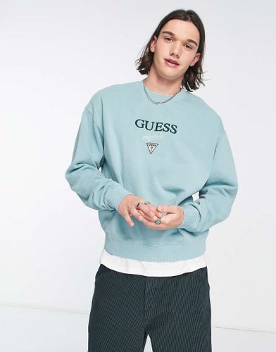 Felpa verde con stampa del logo sul petto - GUESS Originals - Modalova