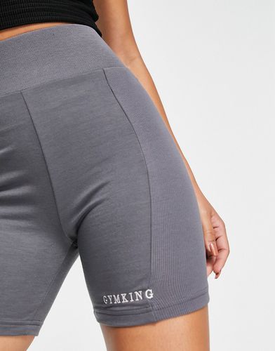 Release - Pantaloncini leggings a coste color antracite-Grigio - Gym King - Modalova
