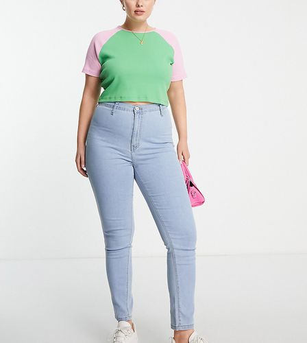 Chloe - Jeans skinny elasticizzati a vita alta stile disco lavaggio azzurro - Don't Think Twice Plus - Modalova