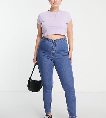 Chloe - Jeans skinny elasticizzati a vita alta stile disco, lavaggio blu medio - Don't Think Twice Plus - Modalova