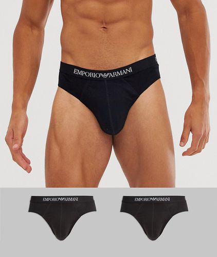 Emporio Armani - Confezione da 2 slip con logo neri - Emporio Armani Bodywear - Modalova