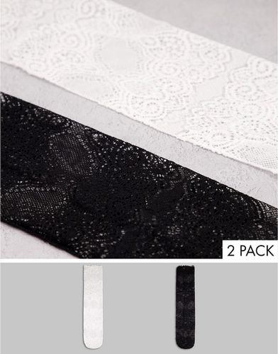 Confezione multipack di due paia di calzini in pizzo trasparente nero e bianco - EGO - Modalova