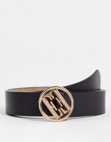 Cintura nera con fibbia con logo - Elle - Modalova