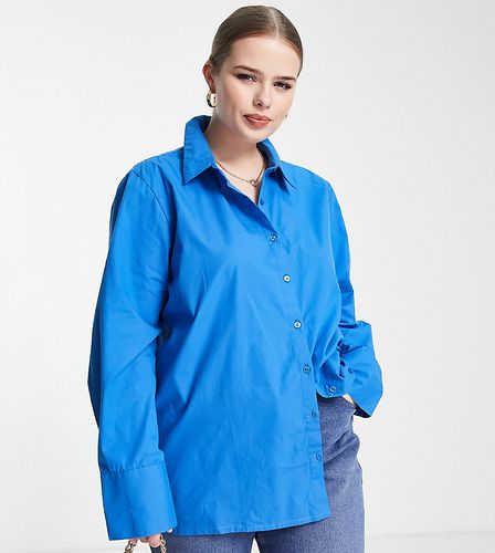 Camicia oversize in cotone cobalto - Extro & Vert Plus - Modalova