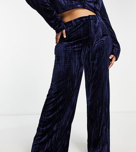 Pantaloni extra larghi a fondo ampio in velluto zaffiro in coordinato - Extro & Vert Plus - Modalova
