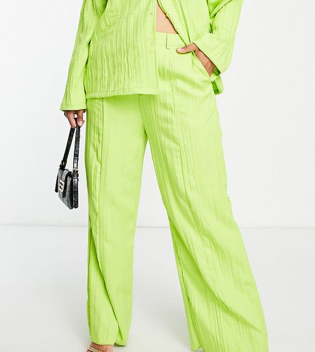 Pantaloni plissé a fondo ampio lime in coordinato - Extro & Vert Plus - Modalova
