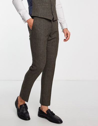 Pantaloni da abito slim fit in tweed-Marrone - French Connection - Modalova