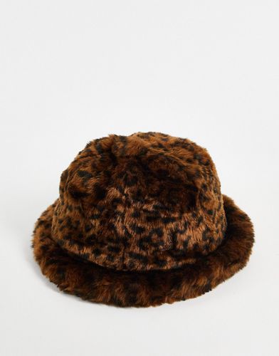 Cappello da pescatore casual in pelliccia sintetica leopardata-Marrone - Kangol - Modalova