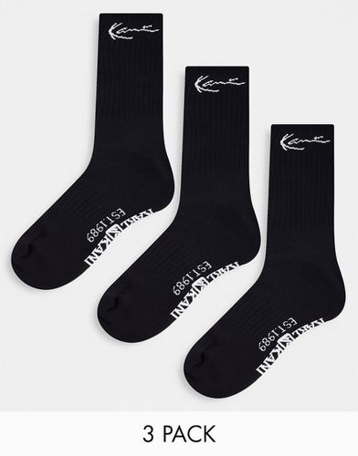 Confezione da tre paia di calzini neri con logo-Nero - Karl Kani - Modalova