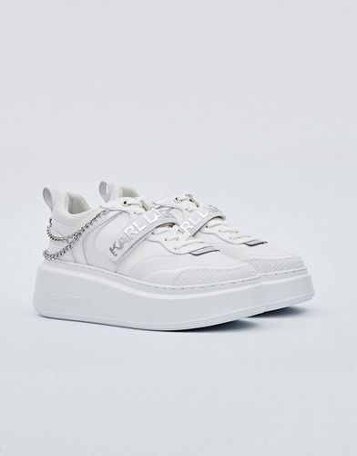 Anakapri - Sneakers flatform con suola doppia e catenina in pelle bianca-Bianco - Karl Lagerfeld - Modalova