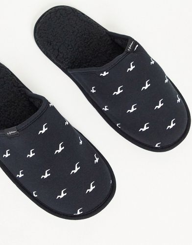 Pantofole nere con logo - Hollister - Modalova