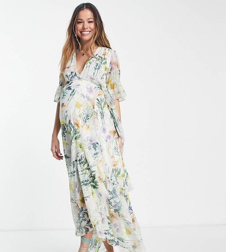 Flora - Vestito lungo avvolgente a fiori misti-Giallo - Hope & Ivy Maternity - Modalova