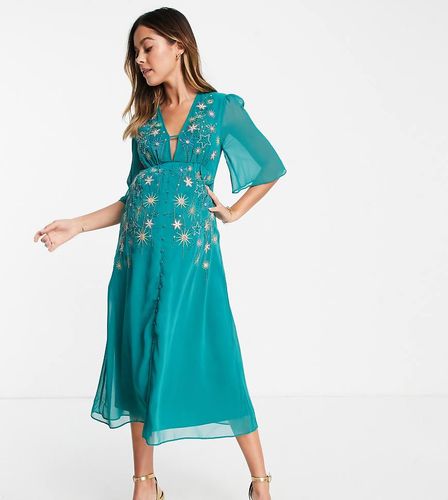 Vestito da giorno midi verde smeraldo decorato con stelle - Hope & Ivy Maternity - Modalova
