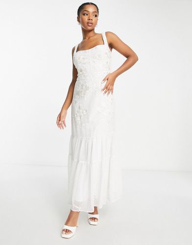 Vestito lungo da sposa ricamato color avorio-Bianco - Hope & Ivy - Modalova