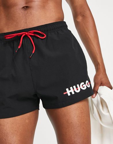 Hugo - Togo - Pantaloncini da bagno neri con logo-Nero - HUGO Bodywear - Modalova