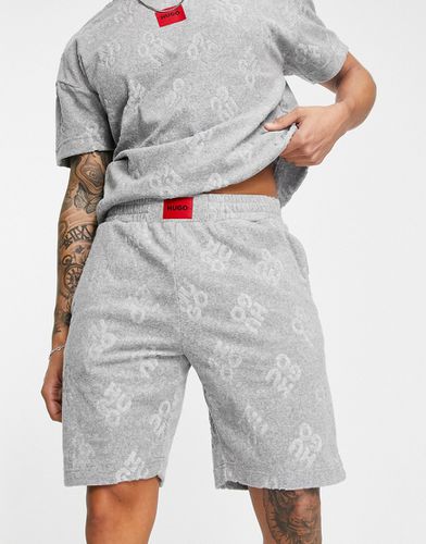 Terry Me - Pantaloncini grigi con motivo stampato del logo-Grigio - HUGO Bodywear - Modalova